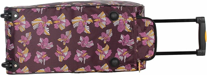 Lucas Designer Carry On Luggage Collection - Lightweight Pattern 22 Inch Duffel Bag- Weekender Overnight Business Travel Suitcase with 2- Rolling Wheels (Poly Purple) - Image 4