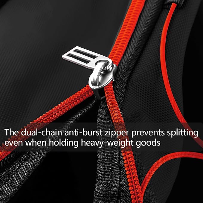 Bagenerous 110L/140L Expandable Soft-Sided Foldable Duffle Bag with 2 Rubber Wheels,Packable 32” Rolling Carry-On with Multi-Pockets & Compartments,Black Red - Image 8