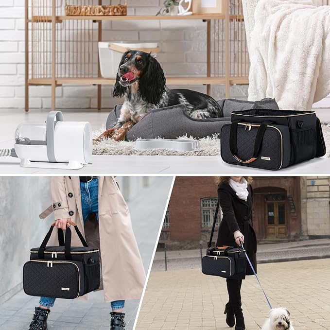 Dog Grooming Vacuum Bag, Pet Grooming Kit Bag Perfect for Dog Hair Vacuum & Grooming Tool Kit Accessories- Black - Image 6