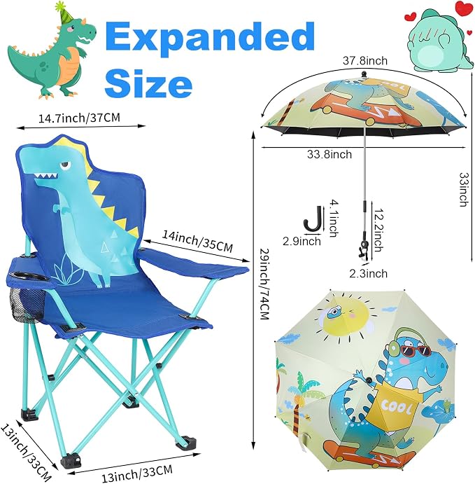 KABOER Kids Outdoor Folding Camping Chair with Cup Holder Carrying Bag | Portable Camping Chair for Beach Picnic Camping Travel Lawn Ages 3-10 - Image 2