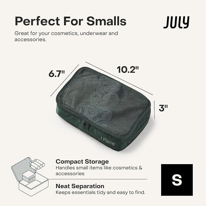 July Packing Cells - 4 Set Packing Cubes Luggage Organizer Bags (S, M, 2 x L), Must-Have Suitcase Organizer for Travel, Road Trip & Camping Accessories, Stain-proof, Washable, 3 Sizes - Forest - Image 3