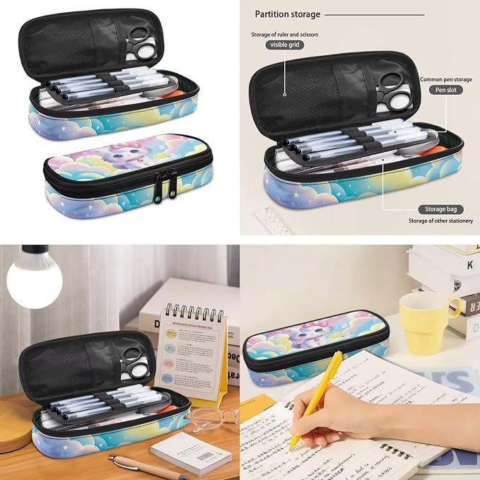 Rainbow Cat 3 Pieces Backpack for Kids, Girls Preschool Backpack with Lunch Box Pencil Case, School Bookbag Set, Kids Backpack for Travel - Image 4