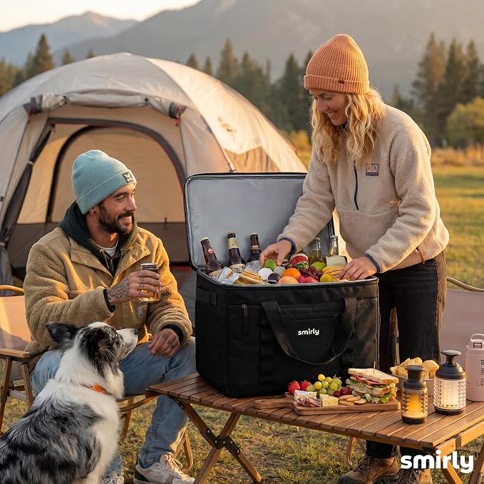 SMIRLY 48 Cans Soft Cooler Bag, Large Collapsible Leakproof Ice Chest | Portable Cooler with Multiple Pockets, Padded Handle and Wipe-Clean Lining for Camping, Beach, Travel, Picnic, Grocery, Car - Image 9
