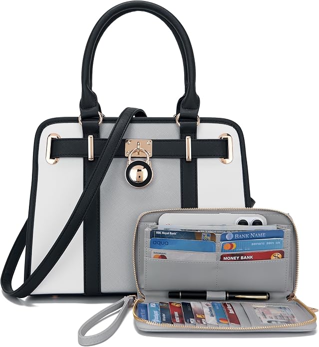 Qiyuer Structured Satchel Tote Handbags Set Women Purses with RFID Wallet | Premium, Sturdy, Spacious, Chic for Daily & Work, Vegan PU Leather, Multi-way Carry, Large Capacity RFID Wallet, Ideal Gift - Image 8