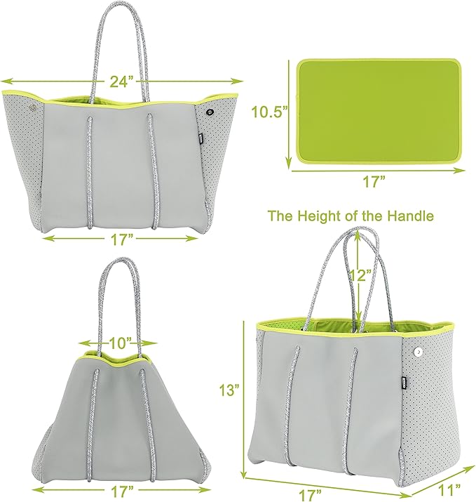 QOGiR Neoprene Multipurpose Beach Bag Tote with Inner Zipper Pocket … … … … - Image 4