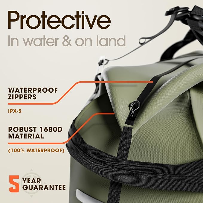 Earth Pak Waterproof Duffel Bag - Large Dry Bag, 1680D TPU, Heavy Duty, Camping & Marine Dry Bag, 8x8 Popout Pocket - Image 2