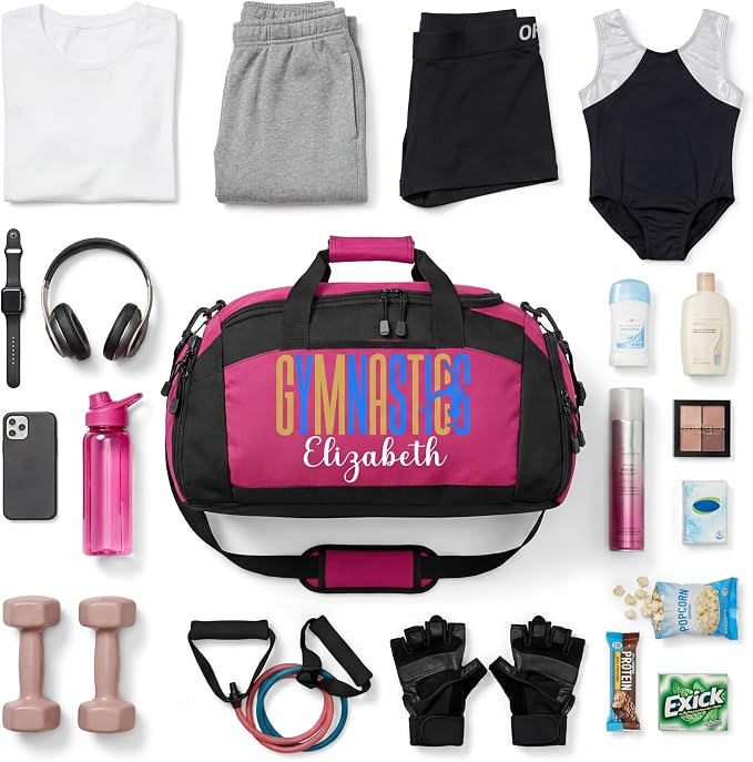 Personalized Women’s Gymnastics Duffel Bag – Custom Name Gym Bag for Girls & Teens – Practice, Competition & Travel Team Gear - Image 4