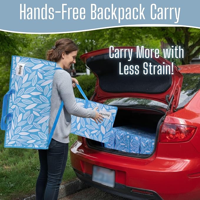 VENO 8 Pack Heavy Duty Moving Bags with Backpack Straps, Zippers & Handles, Extra Large Packing Bags for College Dorm Essentials, Moving Supplies Alternative to Cardboard Moving Boxes - Image 4