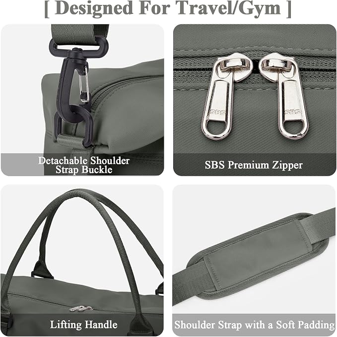 Travel Duffel Bag with Shoes Compartment,Weekender Bags for Women Travel | Overnight Carry-On Bag with Toiletry Bag, For Spirit Airlines 18x14x8 Personal Item Bag - Image 8