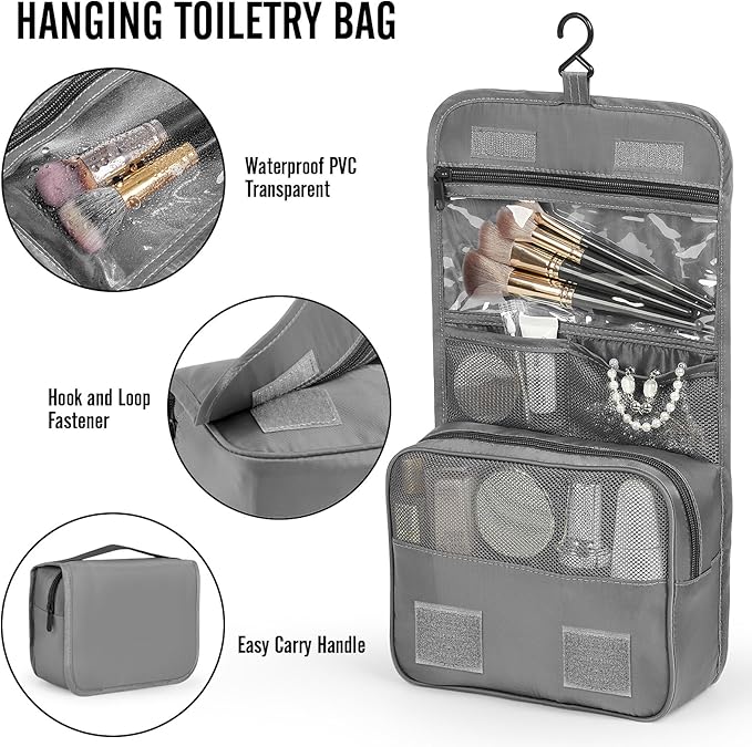 Veken 10 Set Packing Cubes for Travel Essentials,Anti-Wrinkle Buckled Suitcase Organizer for Shoe & Toiletry Bag,Carry On Luggage Bag with 99+ Count Mesh Holes for Airplane & College Dorm Accessories - Image 3