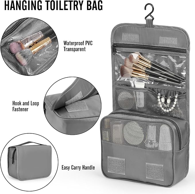 Veken 8 Set Packing Cubes for Travel Essentials,Anti-Wrinkle Buckled Suitcase Organizer for Shoe & Toiletry Bag,Carry On Luggage Bag with 99+ Count Mesh Holes for Airplane & College Dorm Accessories - Image 3