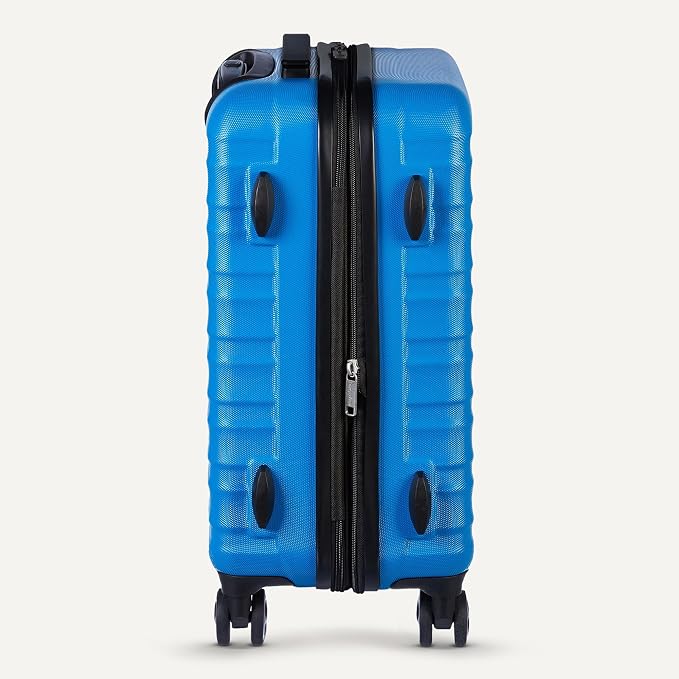 Amazon Basics 26" Hardside Medium Checked Luggage, Expandable For Up to 15% More Space, With Scratch-Resistant Surface, Four Multi-directional Wheels, Light Blue - Image 5