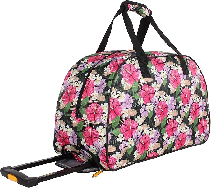 LUCAS Designer Carry On Luggage Collection - Lightweight Pattern 22 Inch Duffel Bag- Weekender Overnight (Tropic, 22in) - Image 2