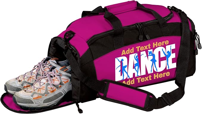 Personalized Dance Duffle Bag with Name – Custom Dancer Gym Bag for Girls, Competition Team Travel Bag, Ballet Recital Cheer & Studio Gear Bag by all+about+me+company