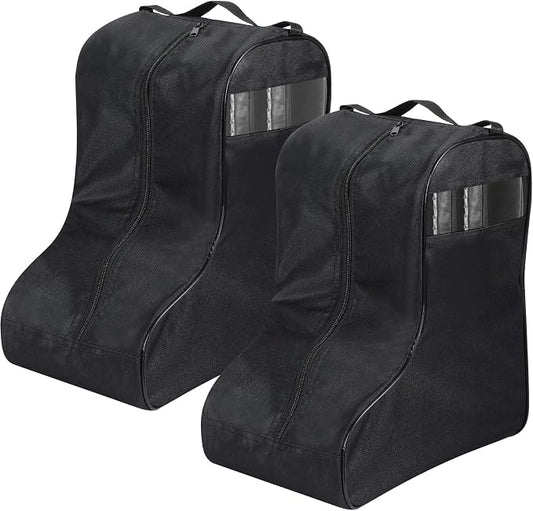 2 Pcs Boot Bags for Cowboy Boots Portable Storage Bag for Travel Long Tube Shoes Bags Men Tall Shoe with Handle for Home Travel (Black) by Clysee