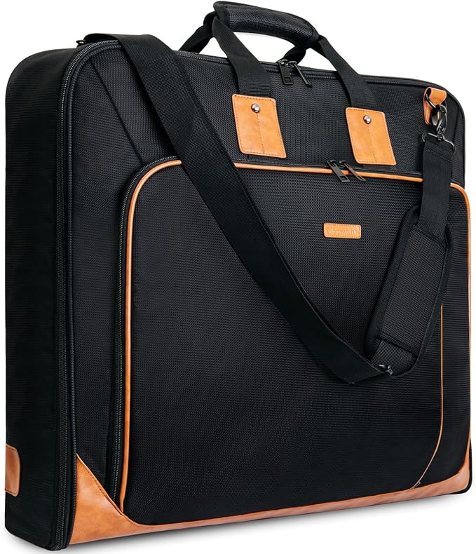 Noozion Garment Bag for Travel, Large Carry On Suit Bag for Business Up to 3 Suits, Wrinkle Free Garment Bag for Hanging Clothes with Shoulder Strap, Laptop Compartment, and Wet-Dry Pocket by Noozion