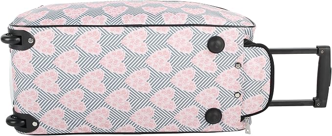 Betsey Johnson Designer Carry On Luggage Collection - Lightweight Pattern 22 Inch Duffel Bag- Weekender Overnight Business Travel Suitcase with 2- Rolling Wheels (CHEVRON HEARTS, One Size) - Image 5