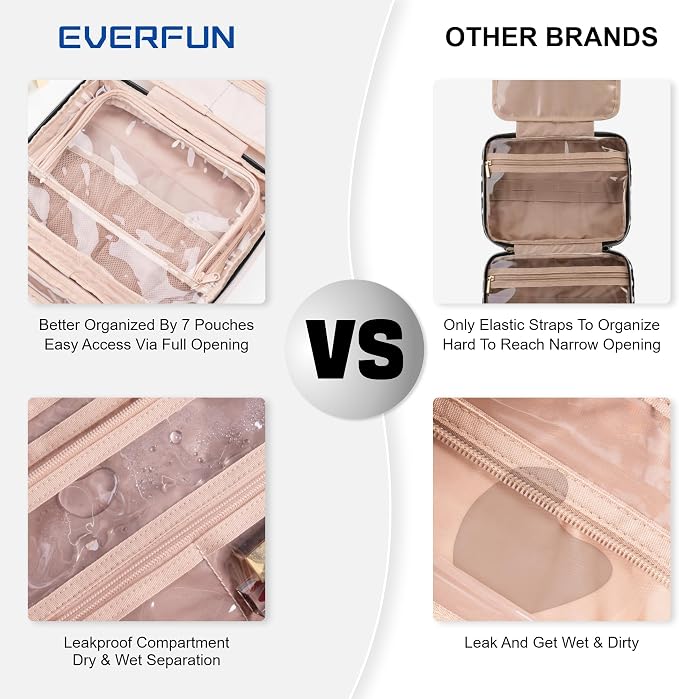 Everfun Hanging Travel Toiletry Bag for Women and 15 Can Insulated Double Deck Lunch Bag for Women Bargain Combination - Image 7
