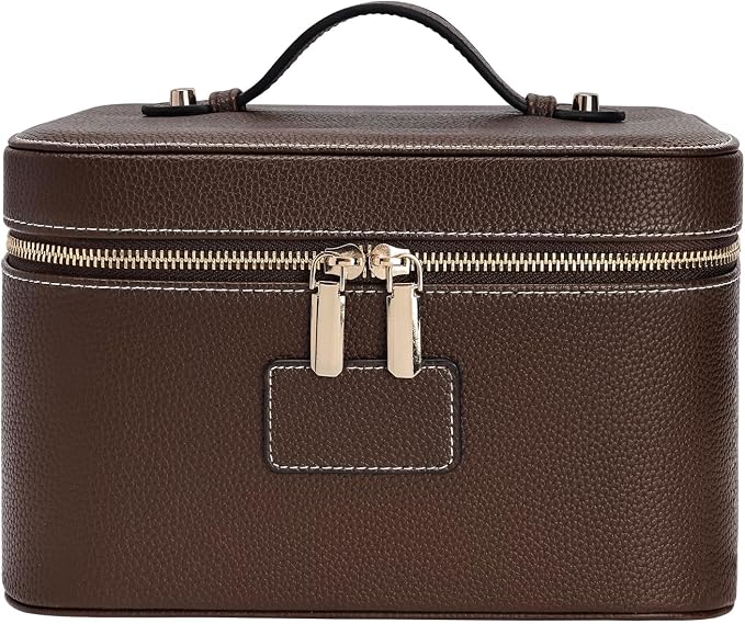 Makeup Case for Women, Leather Makeup Bag Cosmetic Case with Removable Divider, Large Capacity Waterproof Portable Travel Toiletry Make up Organizer Case by idoltimes