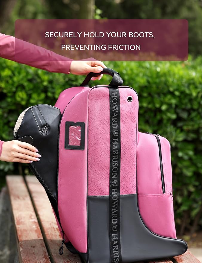 Harrison Howard Tall Boot Bag Equestrian Boot Travel Bag for Storing Helmet, Horse Whip Accessories Boot Storage Bag Pink - Image 7