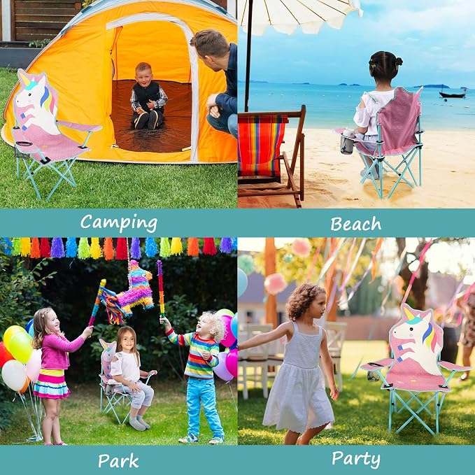 KABOER Kids Outdoor Folding Camping Chair with Cup Holder Carrying Bag | Portable Camping Chair for Beach Picnic Camping Travel Lawn Ages 3-10 - Image 7