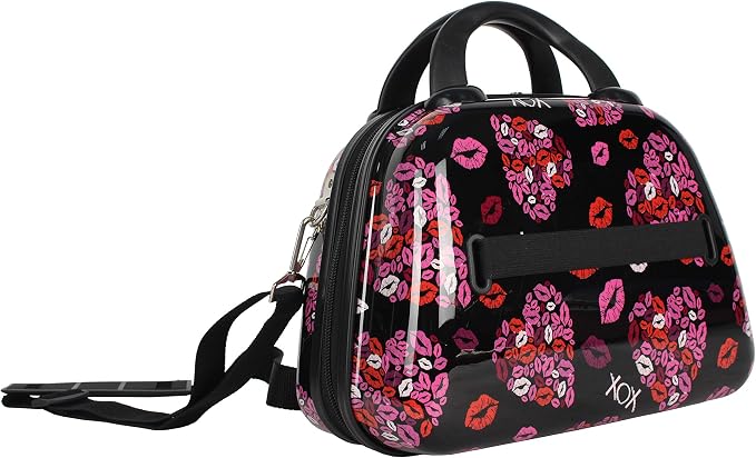 Betsey Johnson Hardside Cosmetic Case - Lightweight Small Size Hardshell Travel Hand Makeup Bag - Adjustable Shoulder Strap - Bag for Women and Girls - Multi-Functional Case - Image 4