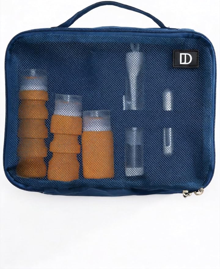Decent Travels Toiletry Kit – Compact Travel Bag with Refillable Bottles (90ml), Perfume Atomizer & Foldable Toothbrush for Carry-On Essentials - Image 2