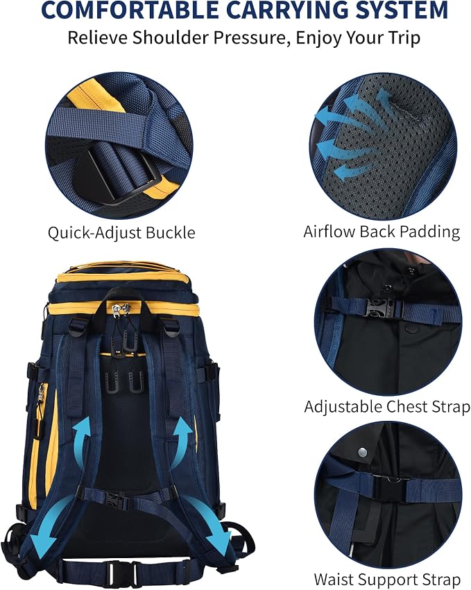 55L-70L Expandable Ski Boot Bag – Waterproof, Durable with Helmet Compartment – Ideal for Ski & Snowboard Gear – Men & Women - Image 6