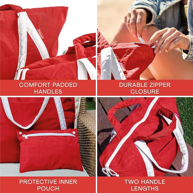 Bodysurf Beach Bag Waterproof Sandproof, Foldable Packable Travel Zip Tote - Image 6