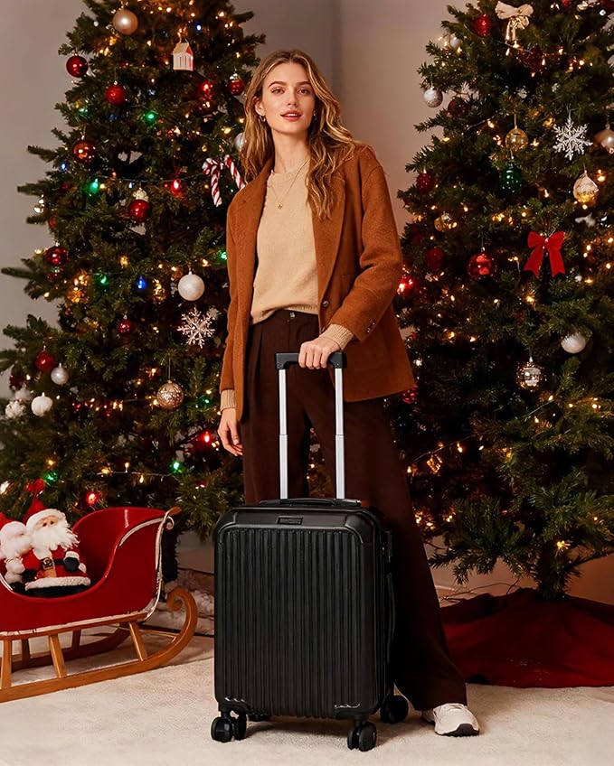 LIGHT FLIGHT Carry On Luggage 22x14x9 Airline Approved, Black | 22x14x9 Airline Approved, Hard Shell with Wheels, Expandable Hardside, TSA Lock, Lightweight - Image 8