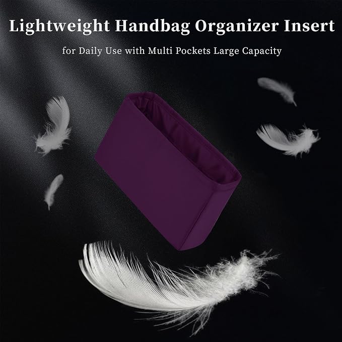 Women's Purse Organizer Insert - Satin & Lightweight Fabric with Inside Pockets, Portable for Commute, Travel, Shopping, and Evening, Multicolor Options, Fits for Kelly Danse(Anemone,Danse 22) - Image 4