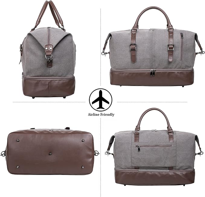 Weekender Overnight Bag Carry On Bag Travel Bag with Shoe Pouch - Image 5