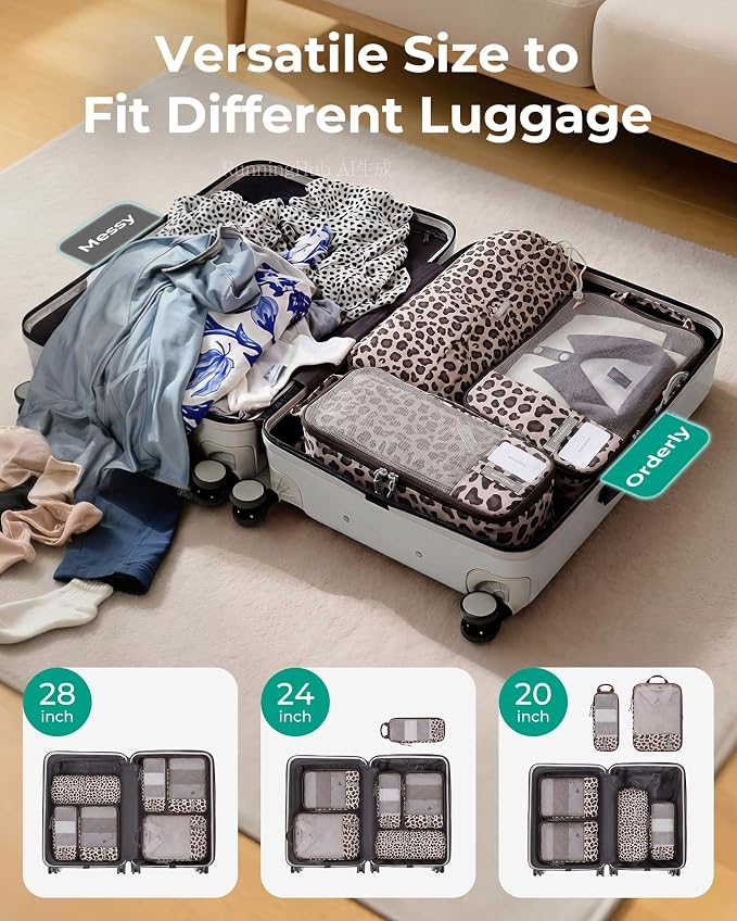 BAGSMART 6 Set /4 Set/2 Set Compression Packing Cubes for Travel, Lightweight Luggage Organizer Bags, Durable Space Saver Bags Travel Essentials - Image 2