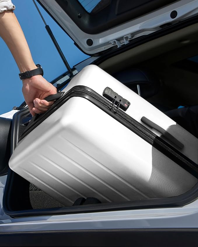 NINETYGO Carry On Suitcase, 20 Inch Carry-On Luggage with Double Spinner Wheels, Dry Wet Separate, PC Hard Case Suitcase, Lightweight Travel Luggage, TSA Approved (Solid White, Danube) - Image 6