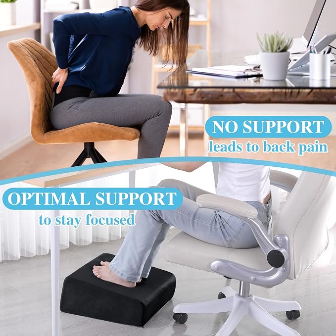 Under Desk Foot Rest, ROYALAY Ergonomic Office Footrest with 3 Adjustable Heights, High-Density Memory Foam Leg Rest for Home, Travel, Airplane with Washable Cover - Image 6