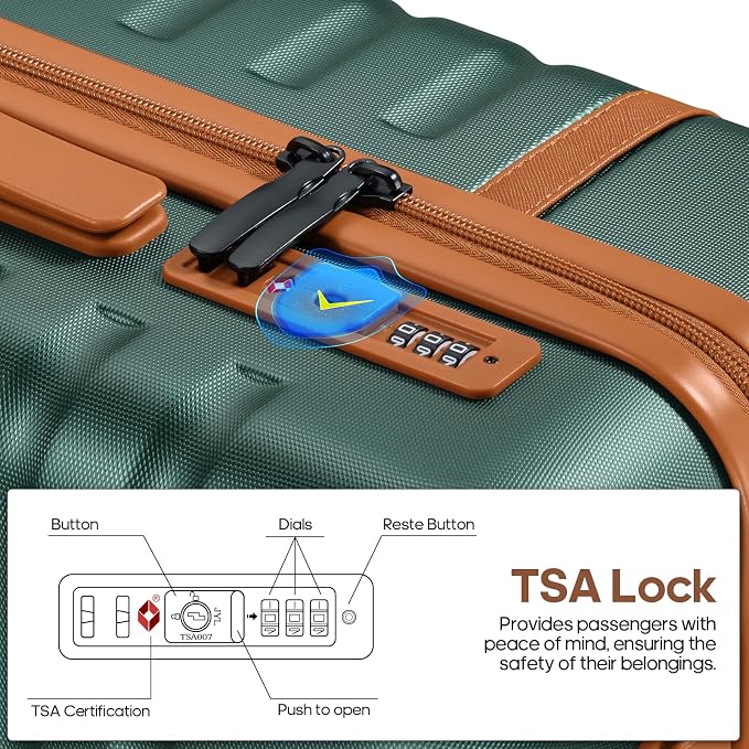 Luggage Sets 7 Piece, Durable Hardside ABS Carry on Luggage with Spinner Wheels & YKK Zipper TSA Lock, Large Checked Travel Suitcase With Backpack Set for Men and Women,20/24/28 Inch - Image 3