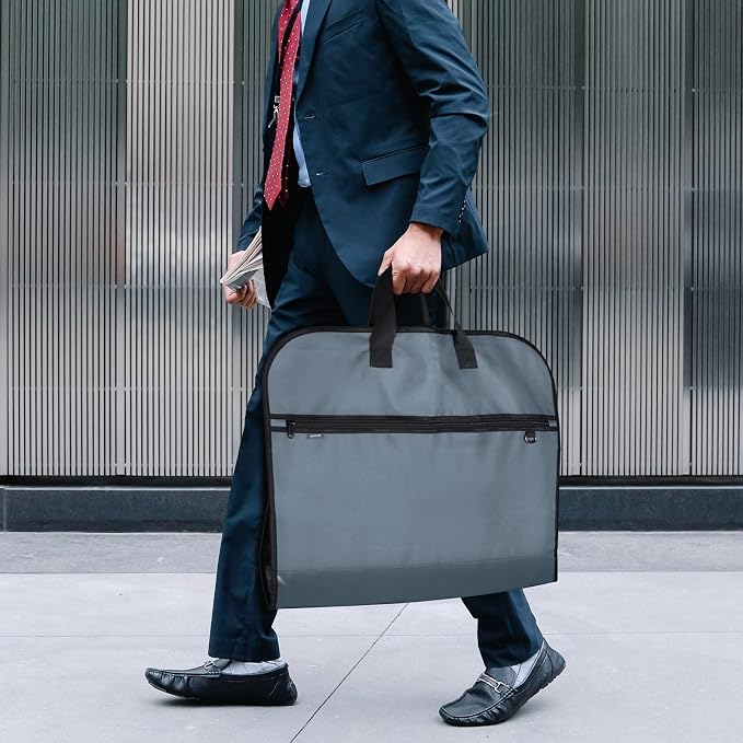 pack all 40" Gusseted Travel Garment Bag, Heavy Duty Hanging Suit Bag, Dress Bag for Closet Storage, Foldable Suit Cover Protector for Clothes Shirts Dresses Coats(Grey) - Image 7