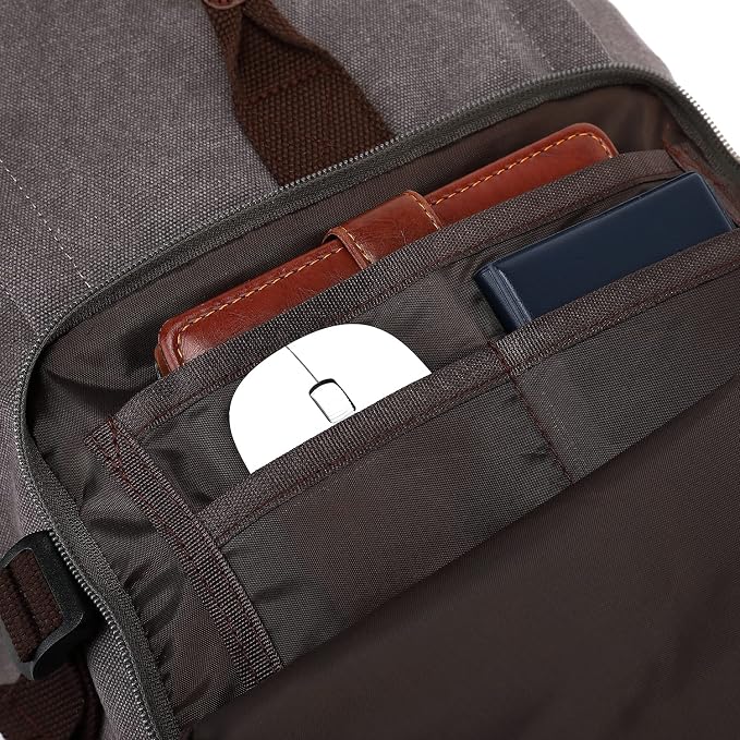 Kalesi Gym Duffle Bag Backpack 4-Way Vintage canvas with Shoes Compartment for travel Sport Hiking laptop (Vintage grey) - Image 9