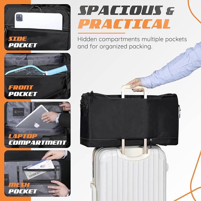 Sneaker Bag Multifunctional Outdoor/Sports/Gym Travel Shoe Bag - Travel Duffle Bag for Men & Women with 3 Adjustable Compartments & Shoulder Strap – Shoe Storage Bags Included - Sneakerhead Gifts - Image 5