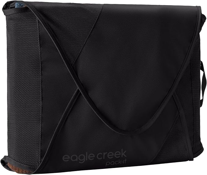 Eagle Creek Pack-It Reveal Garment Folder - Travel Garment Bag with Compression Wings to Maximize Luggage Space - Convenient Top Handle - Quick Drying Material - Black - X Large by EagleCreek