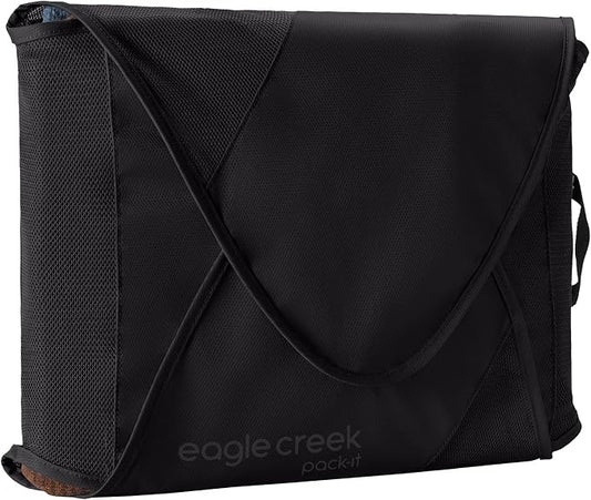 Eagle Creek Pack-It Reveal Garment Folder - Travel Garment Bag with Compression Wings to Maximize Luggage Space - Convenient Top Handle - Quick Drying Material - Black - X Large by EagleCreek