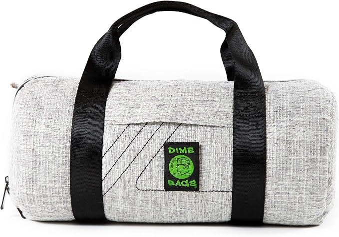 Dime Bags Padded Duffle Tube, Hemp Gear Bag with Heavy Padding for Glass, Electronics, Travel & Storage, With Exterior/Interior Pockets & Durable Handles (Grey, 15 Inch) by DIMEBAGS