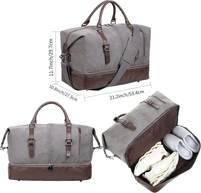 Weekender Overnight Bag Carry On Bag Travel Bag with Shoe Pouch - Image 4