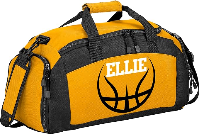 Personalized Basketball Duffel Bag with Shoe Compartment, Custom Basketball Bag with Name and Number, Basketball Travel Bag for Players, Team Sports Gear Bag by all+about+me+company