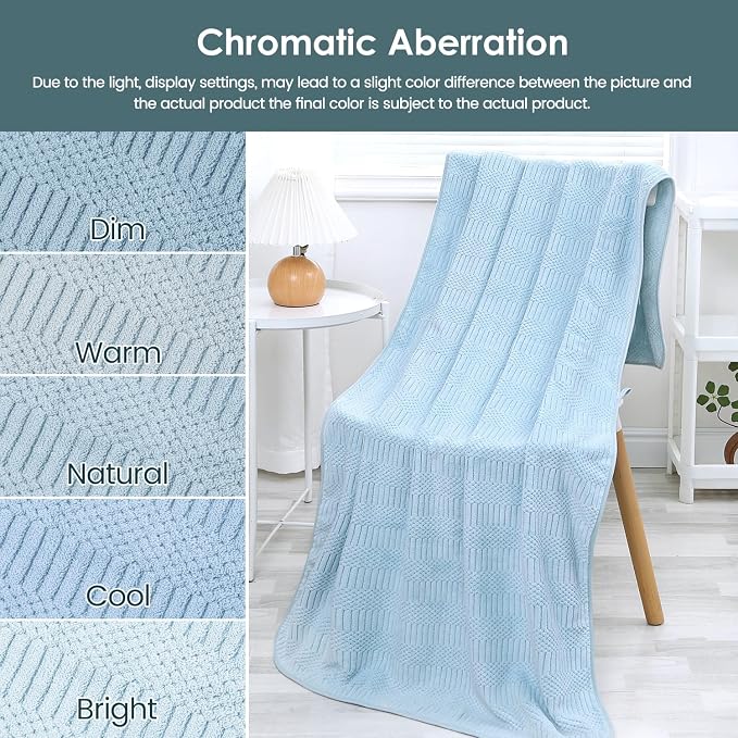 JML Microfiber Bath Towels, Large Bathroom Towel 2 Pack (30" x 60"), Oversized, Soft, Super Absorbent and Fast Drying, Multipurpose Use for Sport, Fitness, Yoga, Diamond Cross Grid Light Blue - Image 8