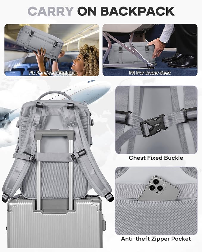 coofay Vacuum Backpack Travel with Pump Vacpack Travel Backpack with Vacuum System Mochila de Viaje Compresion al Vacio Easyvacpack Airbag Backpacks for Traveling Carry on Luggage - Image 8