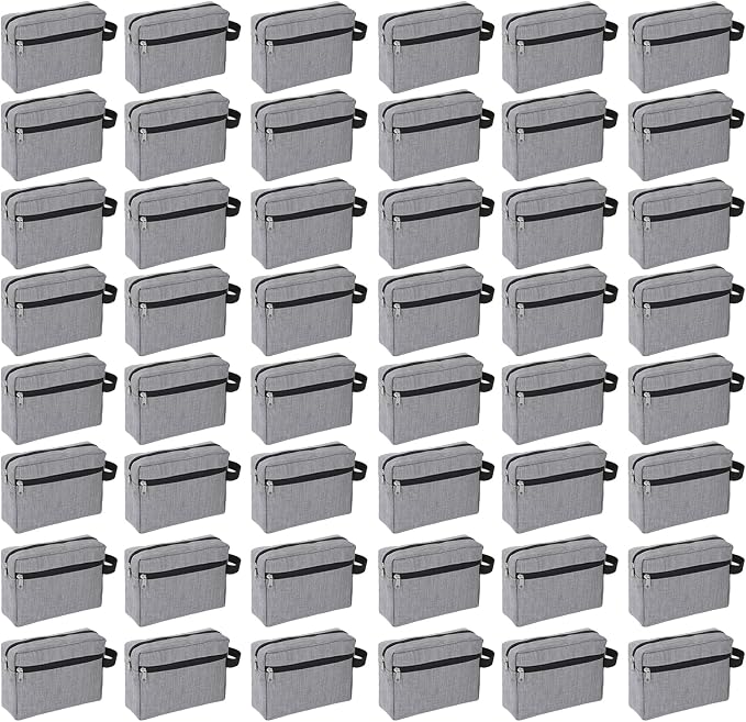 48 Pcs Travel Toiletry Bag for Men Women Bulk Large Water Resistant Shaving Bag Hanging Cosmetic Bag Makeup Travel Pouch Foldable Toiletry Organizer (48, Light gray) by Home