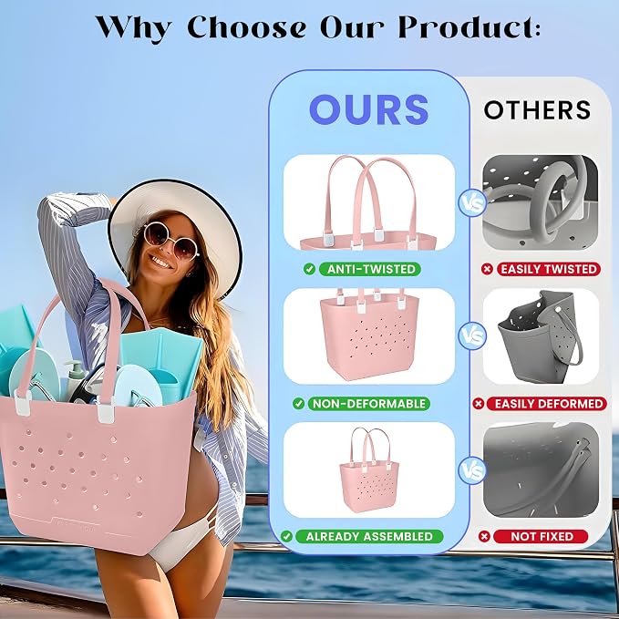 Extra Large Rubber Tote Bag for Beach, Pool, Boat. Waterproof, Lightweight- Parent - Image 7