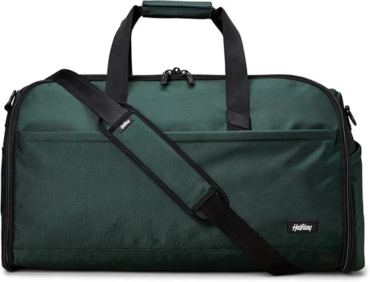 Halfday Convertible 2-in-1 Premium Garment Duffel Weekender Bag 45L: Wrinkle-Free Travel (Hanging Suit Compartment, Shoe Pockets, Trolley Sleeve), Balistic Nylon Carry-on, Palm by HalfdayTravel