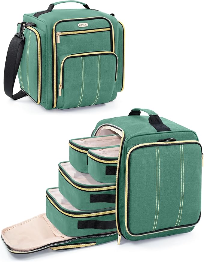 BALULHG Large Travel Makeup Bag - Cosmetic Organizer with 4 Removable transparent Inner Pockets, Multi-functional Toiletry Bag for Accessories & Brushes, Women's Beauty Case,Patent Pending by BALULHG